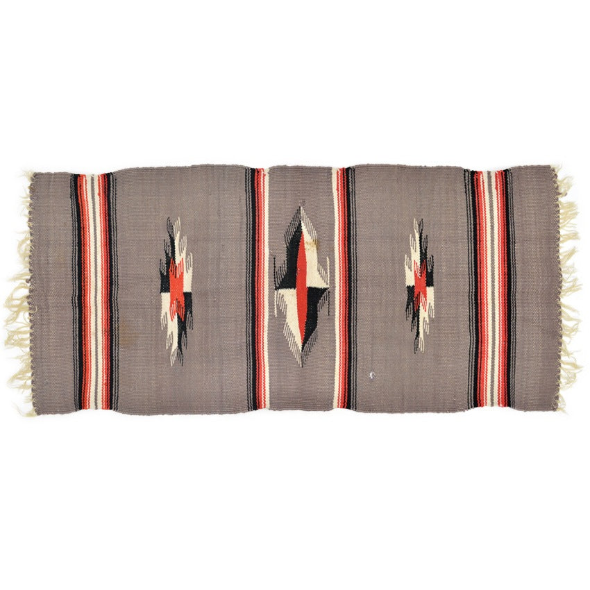 OLD CHIMAYO HAND WOVEN RUG... 112cm×51cm