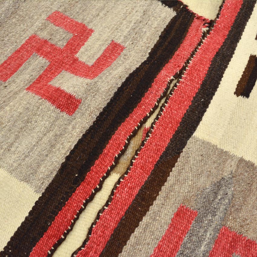 c.1930's NAVAJO RUG 卍 WHIRLING LOGS SWASTIKA... 147cm×86cm