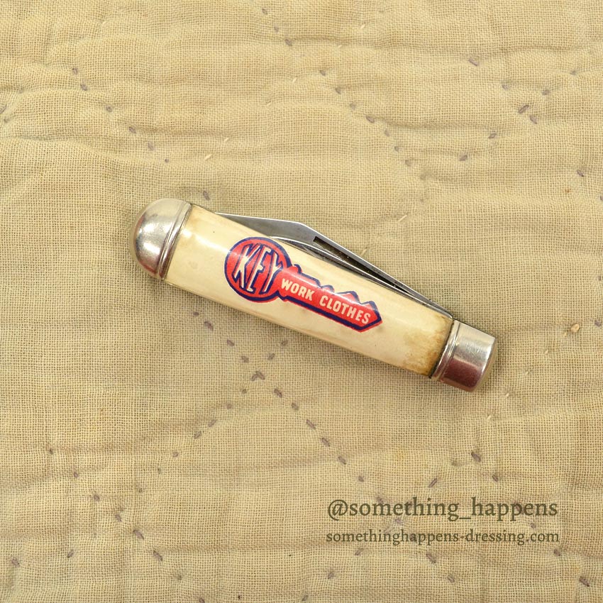 OLD KEY WORK CLOTHES ADVERTISING POCKET KNIFE...
