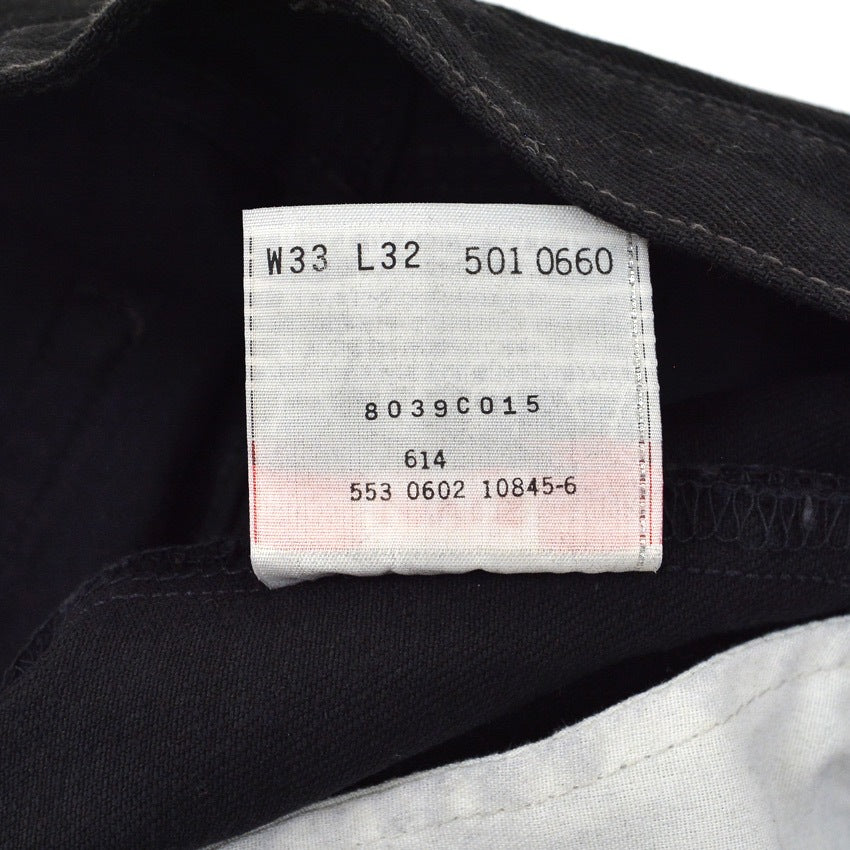 DEADSTOCK Levi's 501 BLACK DENIM PANTS Made in USA... W33 L32
