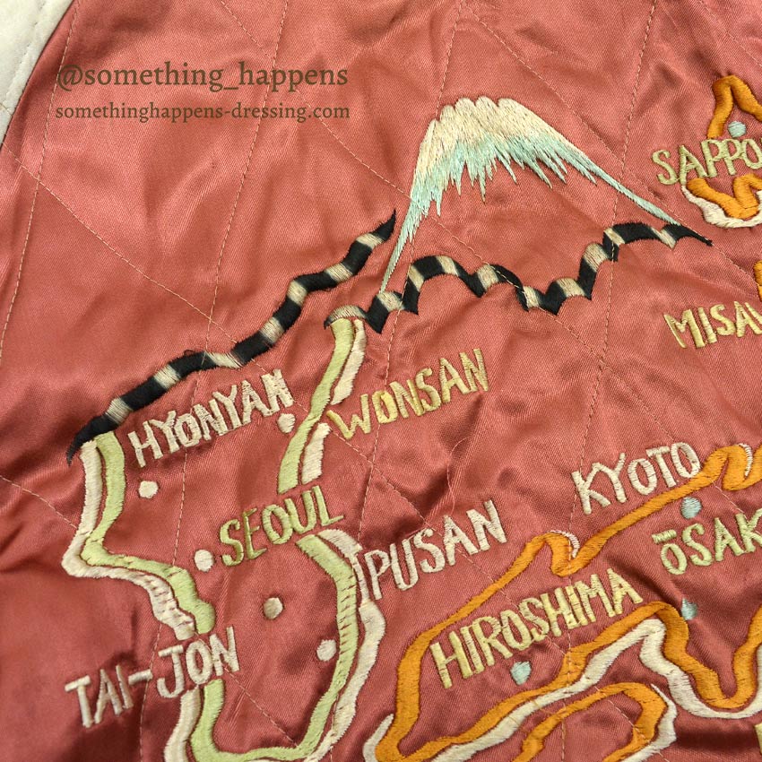 1950's JAPAN SOUVENIR JACKET 45TH TAC RECON SQD THE POLKA DOTS Sukajan... AS IS