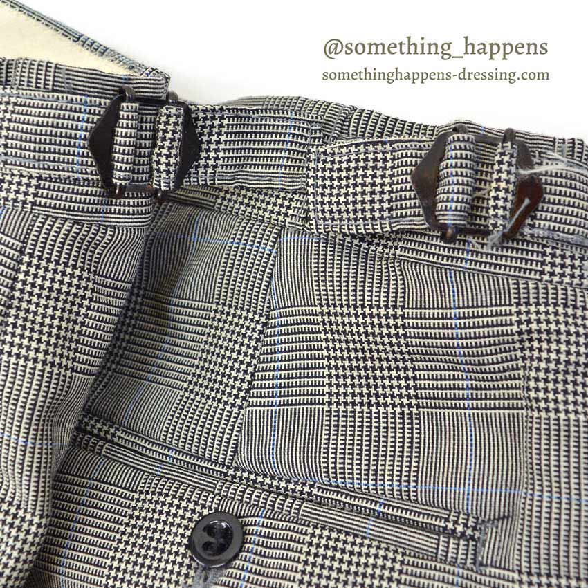 1960's~ EURO GLEN CHECK TROPICAL WOOL SLACKS... W32 L32