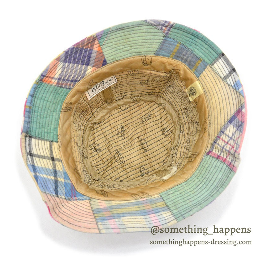 1970's LLBEAN MADRAS CHECK PATCHWORK HAT...L