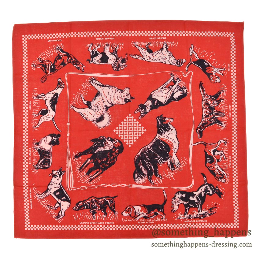 DEADSTOCK OLD HOUND DOG BANDANA CHECKERD FLAG...