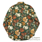 1980's BANANA REPUBLIC SAFARI & TRAVEL DOG PRINT SHIRT ... M