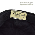1990's EDDIE BAUER QUILTED CORDUROY & SUEDE JET BLACK CAP...