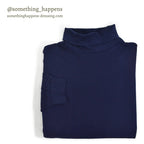 1990's EDDIE BAUER COTTON TURTLE NECK L/S SHIRT NAVY ... L