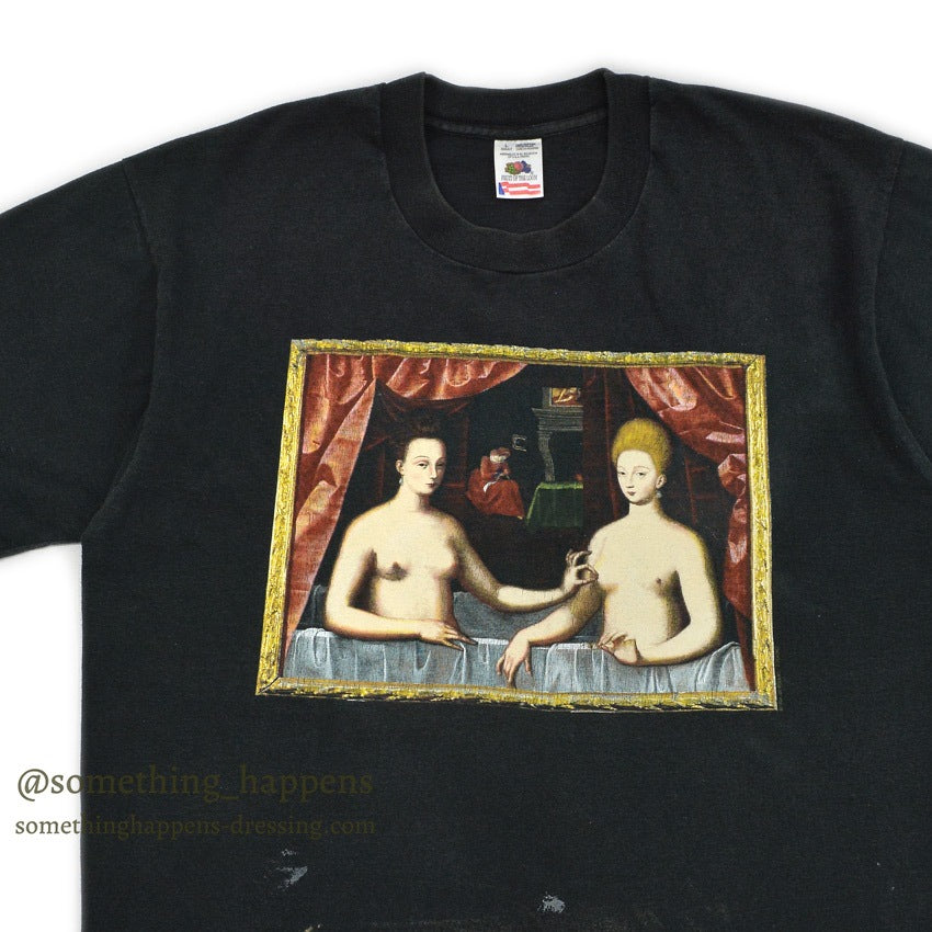 1990's FRUIT OF THE LOOM FOTOFOLIO ガブリエル・デストレ ART T-SHIRT ... L