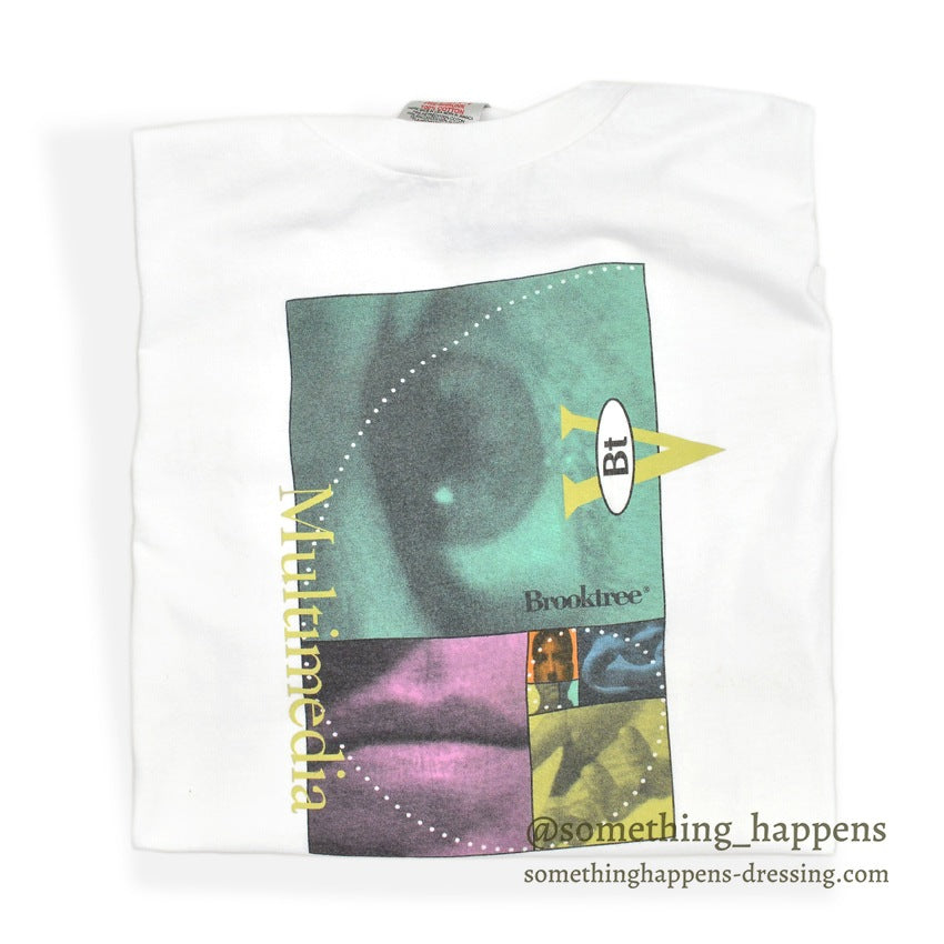 1990's ONEITA BROOKTREE MEDIA STREAM CHIP GRAPHIC T-SHIRT ... L