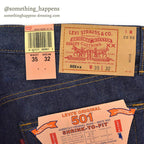 DEADSTOCK Levi's 501 DENIM PANTS Made in USA... W35/L32