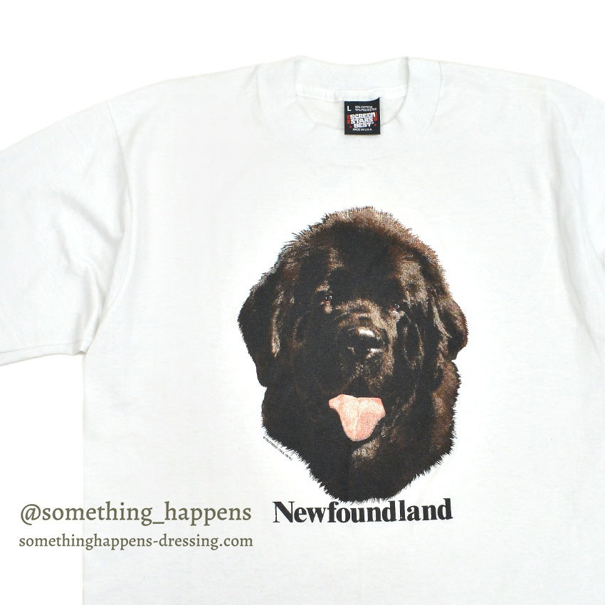 1990's SCREEN STARS BEST NEWFOUNDLAND DOG PRINT T-SHIRT ... L
