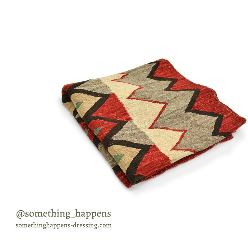 c.1940's NAVAJO RUG DIAMONDS & ZIGZAG PATTERN... 174cm/93cm
