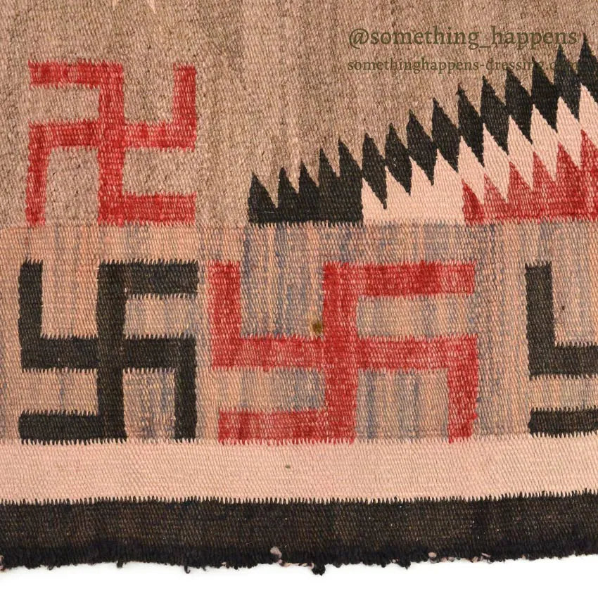 c.1930's NAVAJO RUG WHIRLING LOGS SWASTIKA... 155cm/110cm