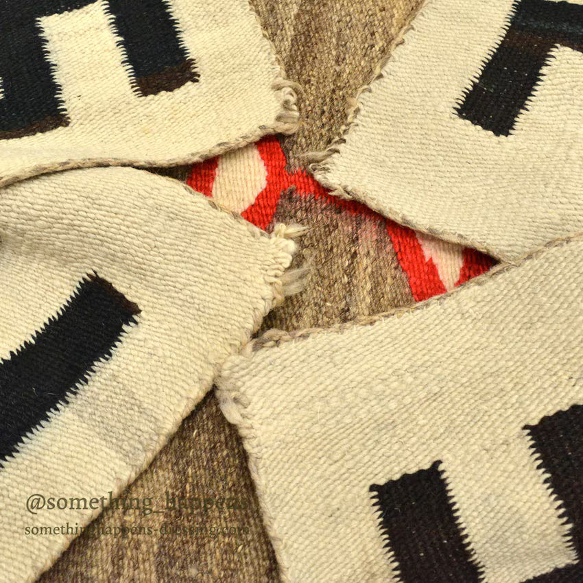 c.1920's NAVAJO RUG WHIRLING LOGS SWASTIKA... 191cm/123cm