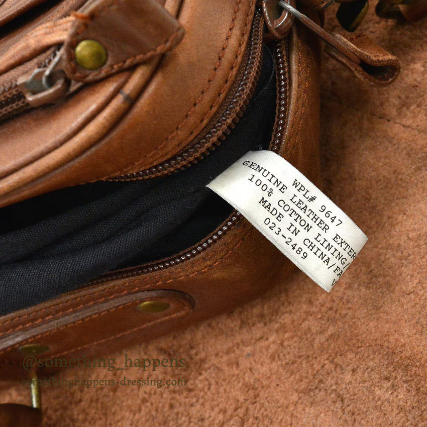 1990's EDDIE BAUER BROWN LEATHER SATCHEL BAG...