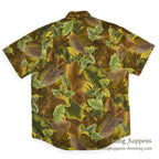 1980's BANANA REPUBLIC SAFARI & TRAVEL LEAF PRINT S/S SHIRT ... S