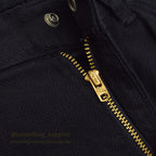 1970s UNKNOWN Piqué Black Tapered Pants... W31/L29