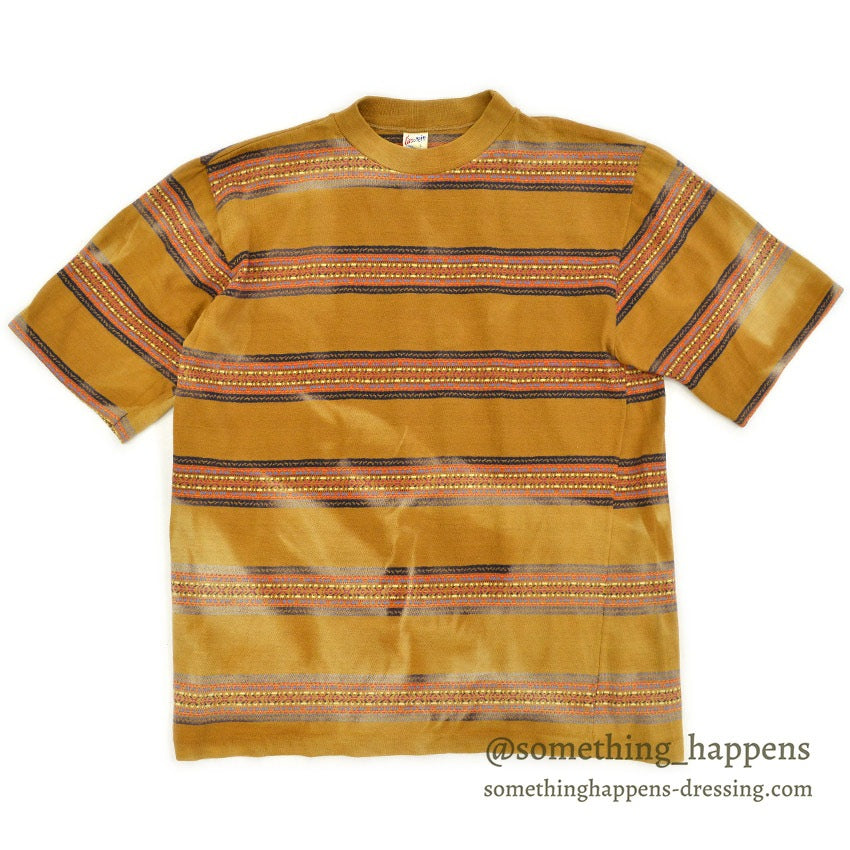 1960's FIRE & RAIN BY JANTZEN JACQUARD T-SHIRT FADED ... L