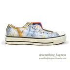 1990's DEADSTOCK CONVERSE ALLSTAR LO LT BLUE PRINT Made in USA... 9