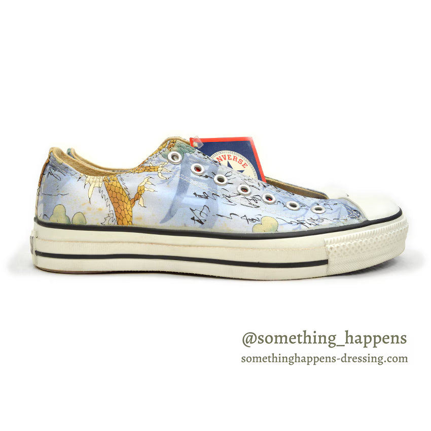 1990's DEADSTOCK CONVERSE ALLSTAR LO LT BLUE PRINT Made in USA... 9