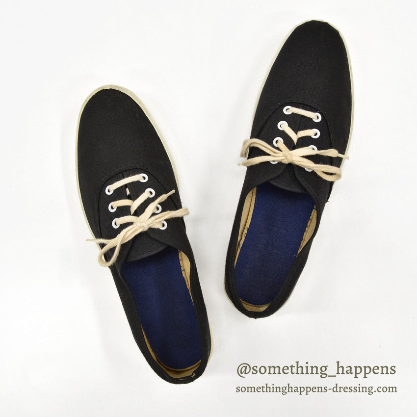 ~1980's OLD BLACK COTTON SNEAKER 2...