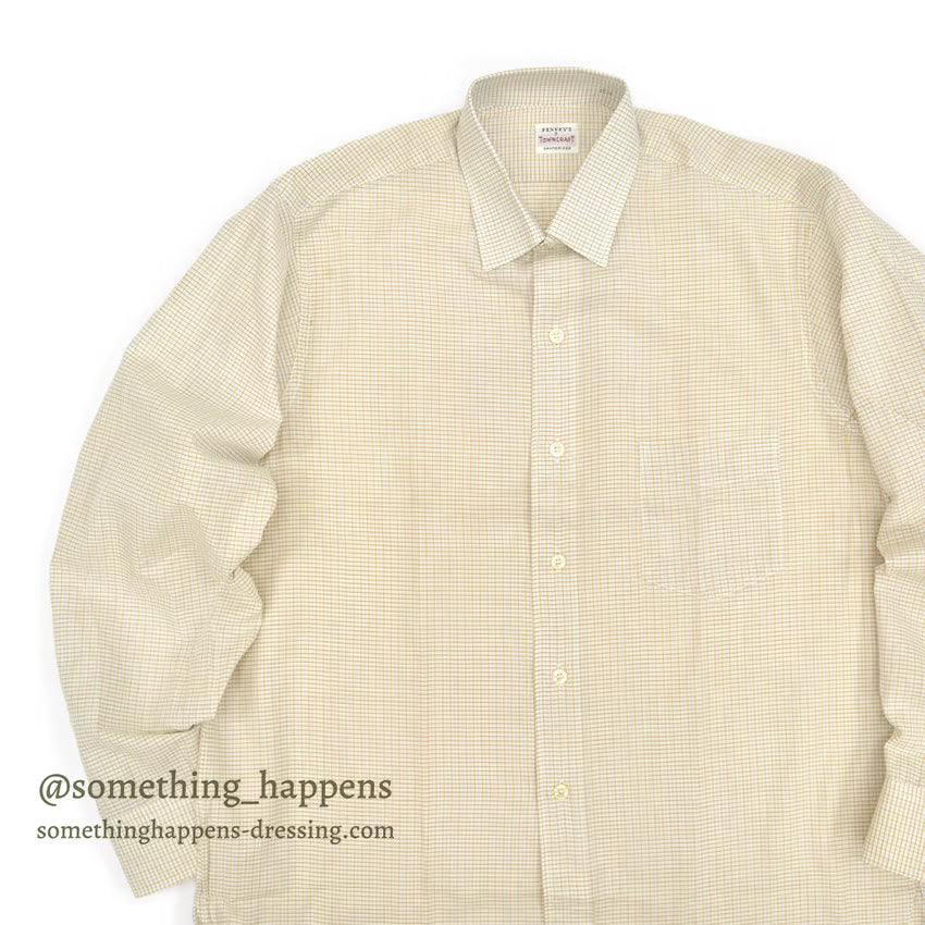〜1960's DEADSTOCK TOWNCRAFT PENNEYS SMALL PLAID L/S SHIRT ... 15 1/2