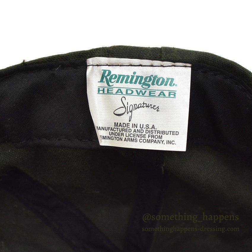 〜1990's REMINGTON OILED COTTON GAME CAP DEEP GREEN ...