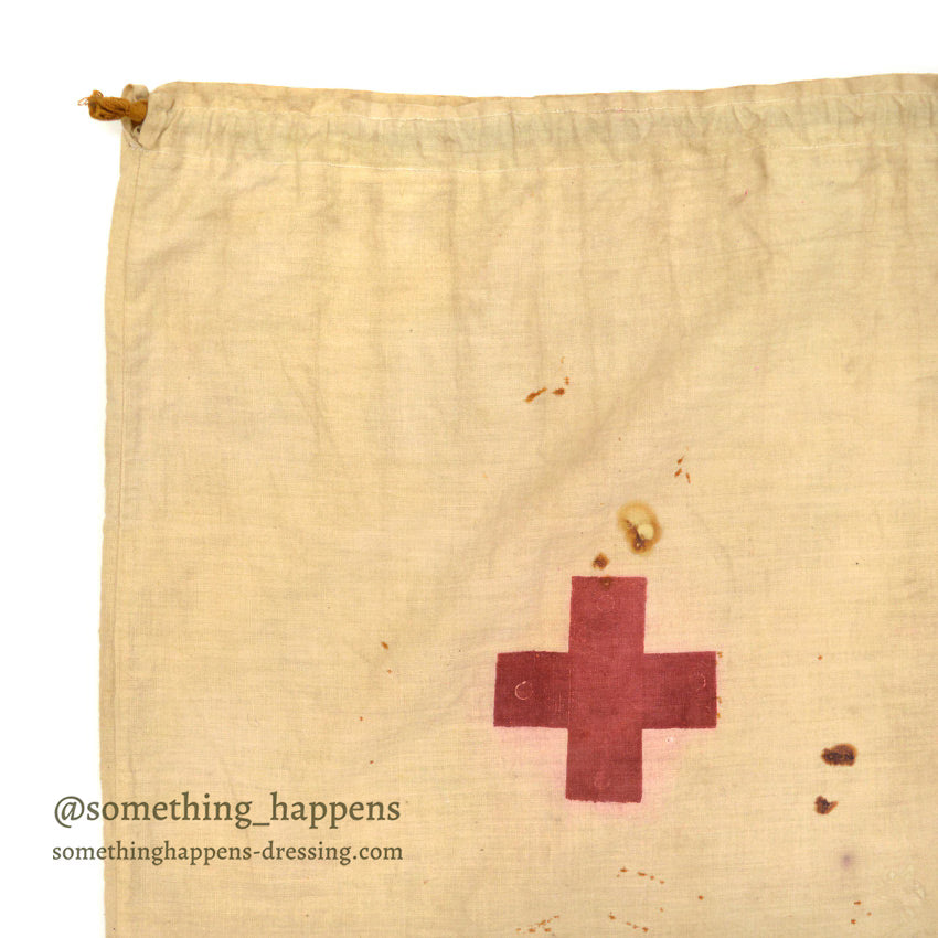 1910's~ WW1 ERA AMERICAN RED CROSS COTTON DITTY BAG...