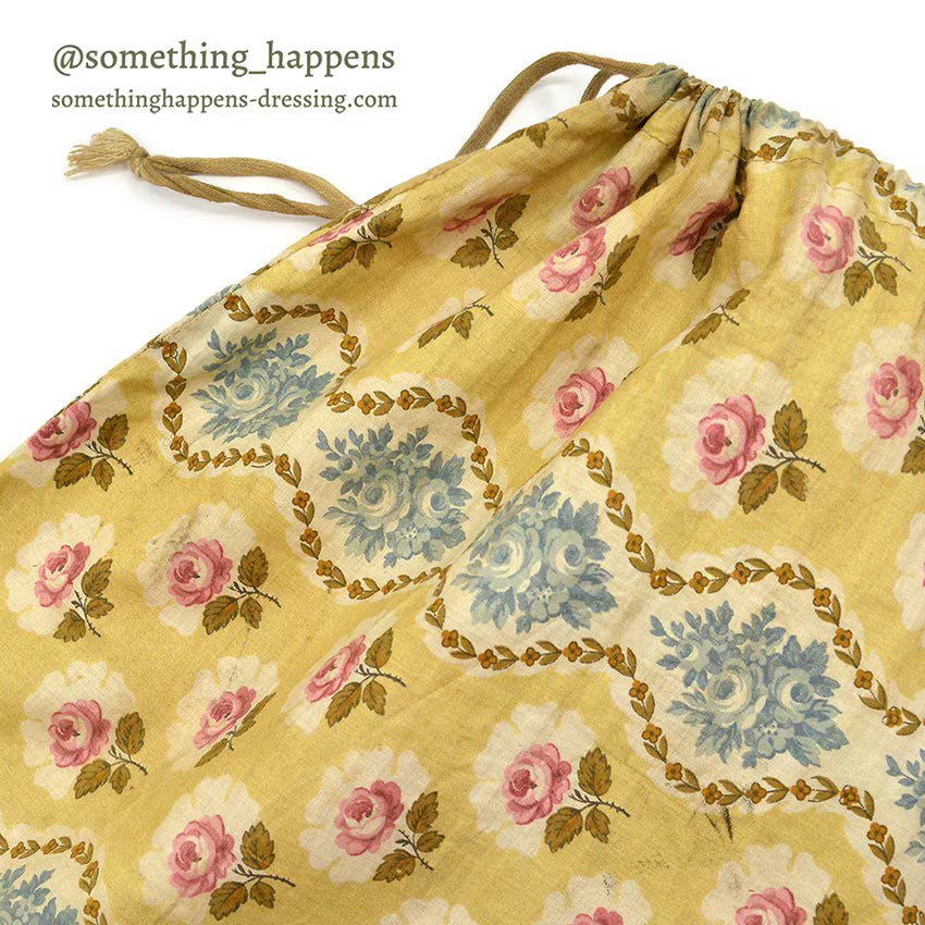 1910's~ WW1 ERA AMERICAN RED CROSS FLORAL FABRIC DITTY BAG...