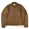 1960's HARLEY DAVIDSON CAFE RACER LEATHER JACKET BROWN...