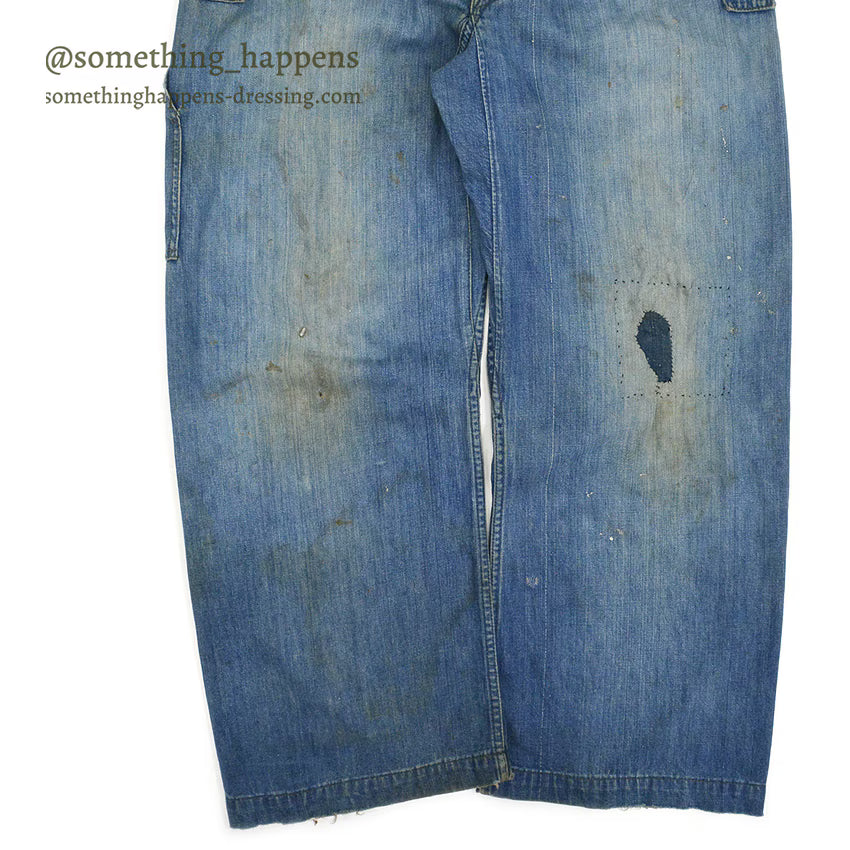 1930's~ WHITE FIELD S&B ONE POCKET DENIM OVERALL ... W39/L28