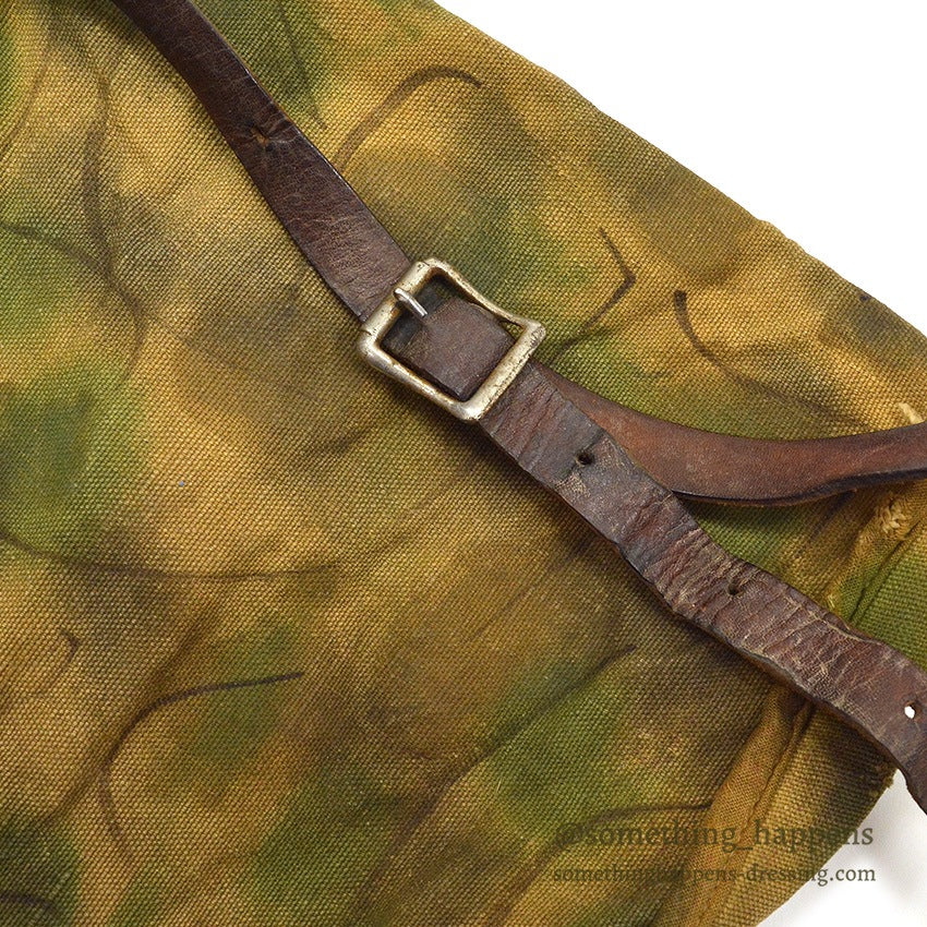 1940's~ WW2 ERA HAND PAINTED CAMO CANVAS BAG...