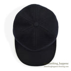 1980's~ LLBEAN ALL BLACK WOOL CAP - MADE IN ITALY - ... L
