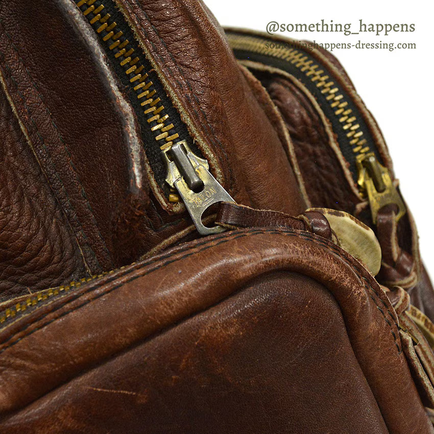 ~1970's PK DARK BROWN LEATHER BACKPACK...