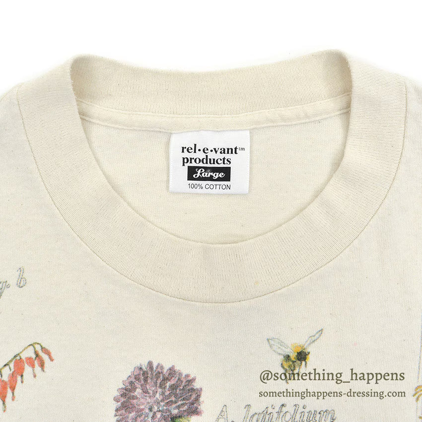 1990's REL-E-VANT PRODUCTS BOTANICAL ART PRINT T-SHIRT ... L