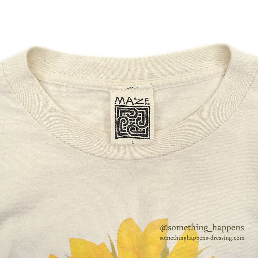 1990's MAZE SUN FLOWER T-SHIRT...L