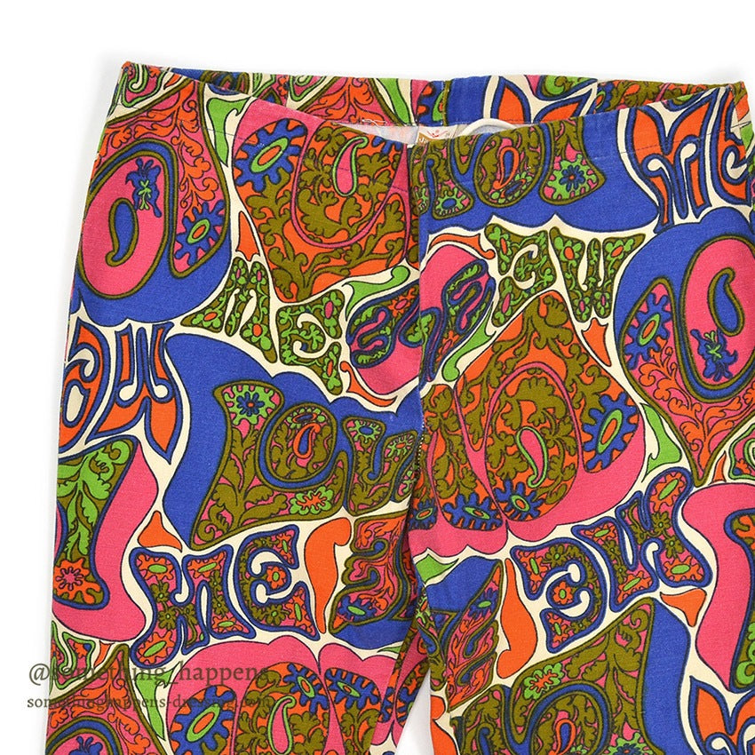 1960's JANTZEN LOVE ME ALL OVER PRINT COTTON PANTS... 36