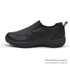 LLBEAN COMFORT BLACK LEATHER MOC SHOES ... 8 MEDIUM