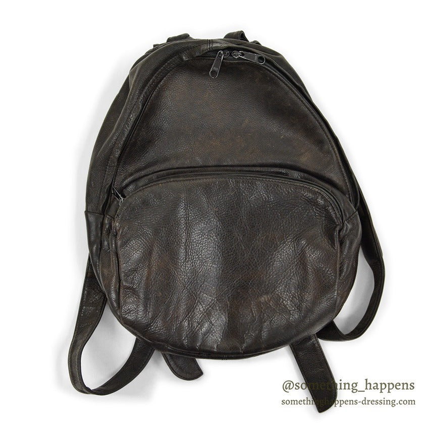 ~1990's ALL BLACK LEATHER BACKPACK...