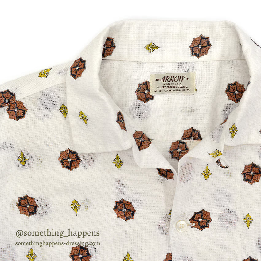 ~1960's ARROW GEOMETRIC PRINT S/S SHIRT 1 ... MEDIUM