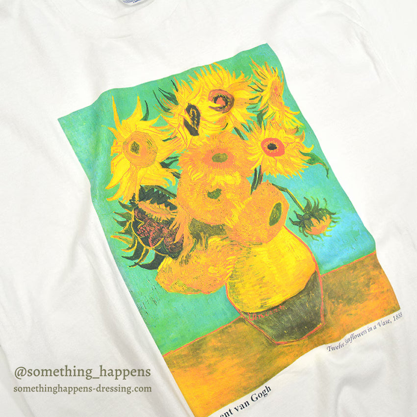 1990s HANES Van Gogh Sunflowers Art Print T-Shirt... XL
