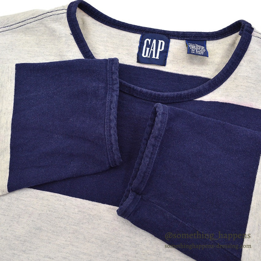 1980's~ GAP WIDE STRIPE COTTON L/S TEE... L