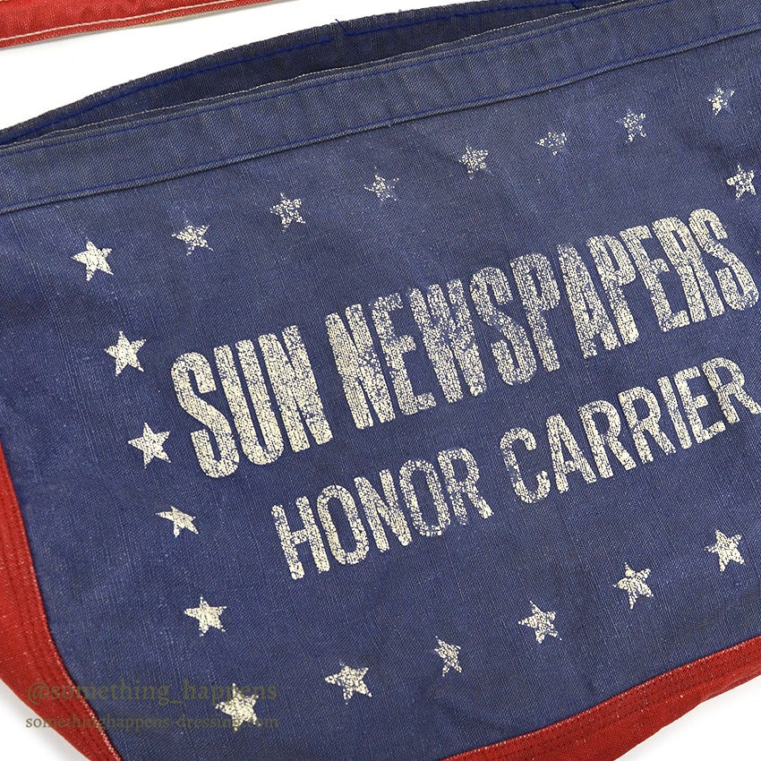 1950's~ SUN NEWSPAPERS HONOR CARRIER DELIVERY BAG...