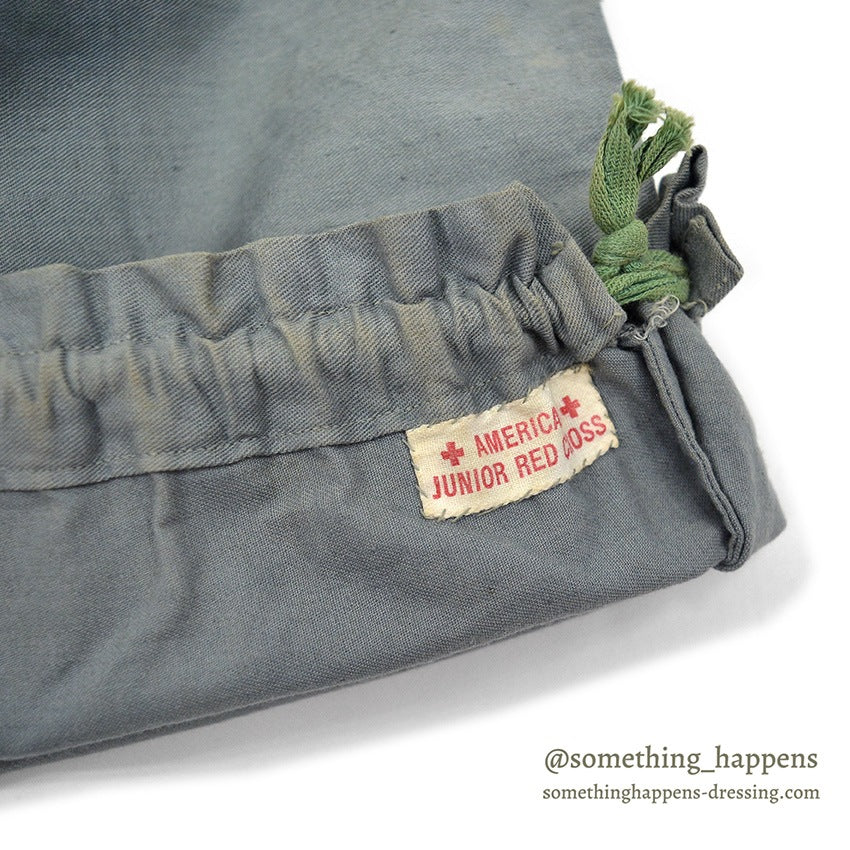 1940's AMERICAN JUNIOR RED CROSS WW2 GRAY COTTON DITTY BAG ...