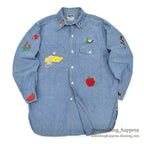 1950's SUPER PIONEER EMBROIDERY ALL COTTON CHAMBRAY SHIRT ... 16