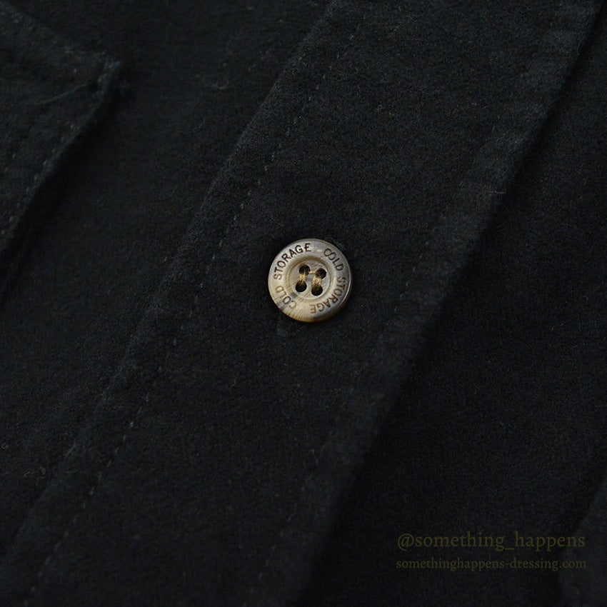 1990's COLD STORAGE BLACK CHAMOIS CLOTH SHIRT ... M