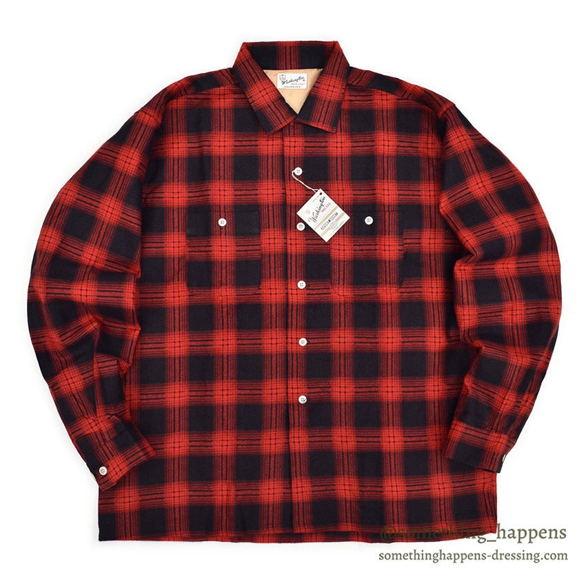 1950's DEADSTOCK WASHINGTON DEE CEE PRINT FLANNEL SHIRT...L