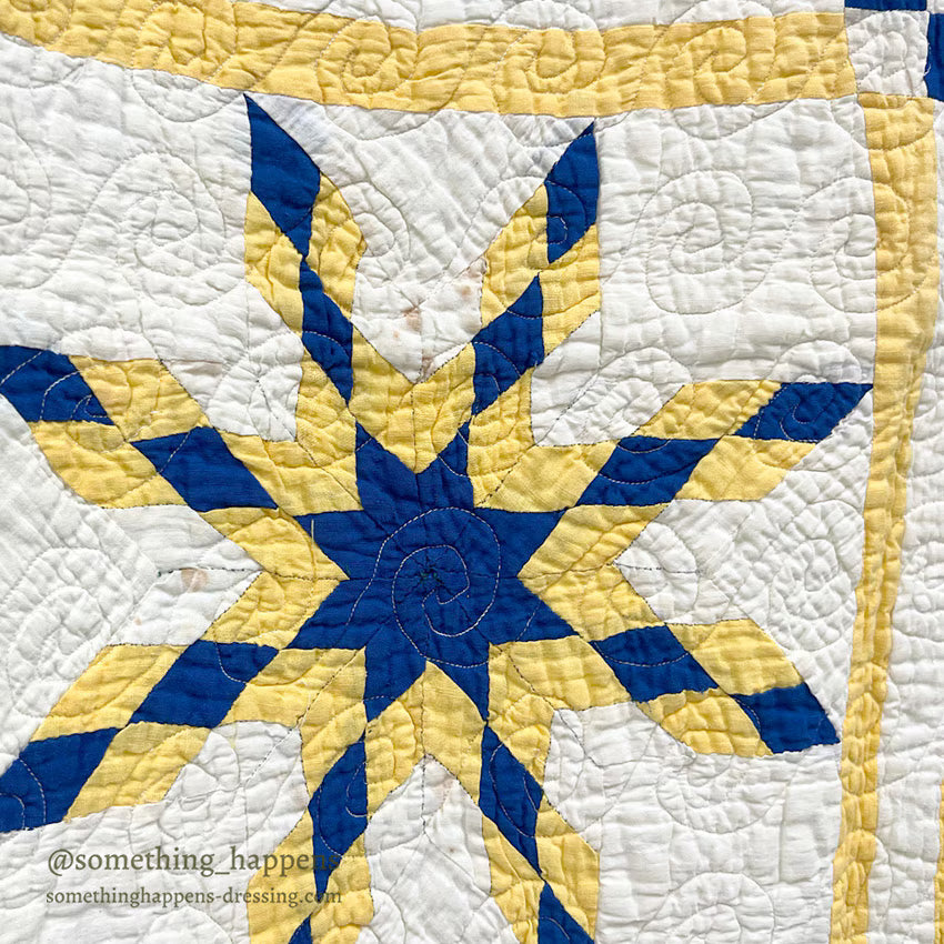 EIGHT POINT STAR PATCHWORK QUILT... 188cm/156cm