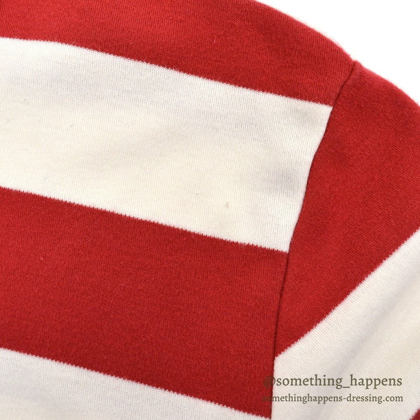 1990's LAND'S END COTTON TURTLE NECK L/S SHIRT RED/WHITE STRIPE ... XL