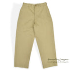 1960's DEADSTOCK USARMY TROUSERS, MEN'S, COTTON KAHKI SHADE-1 ... W33/L29